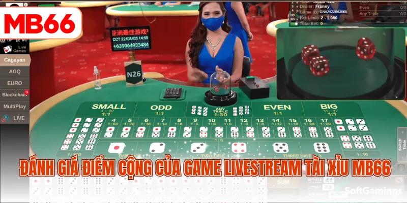 Đánh giá điểm cộng của game Livestream Tài Xỉu MB66