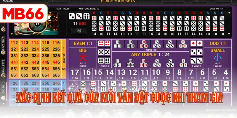 Xác định kết quả của mỗi ván đặt cược khi tham gia